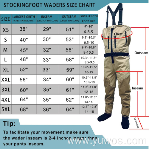 Zip-Front Breathable Chest Fishing Waders